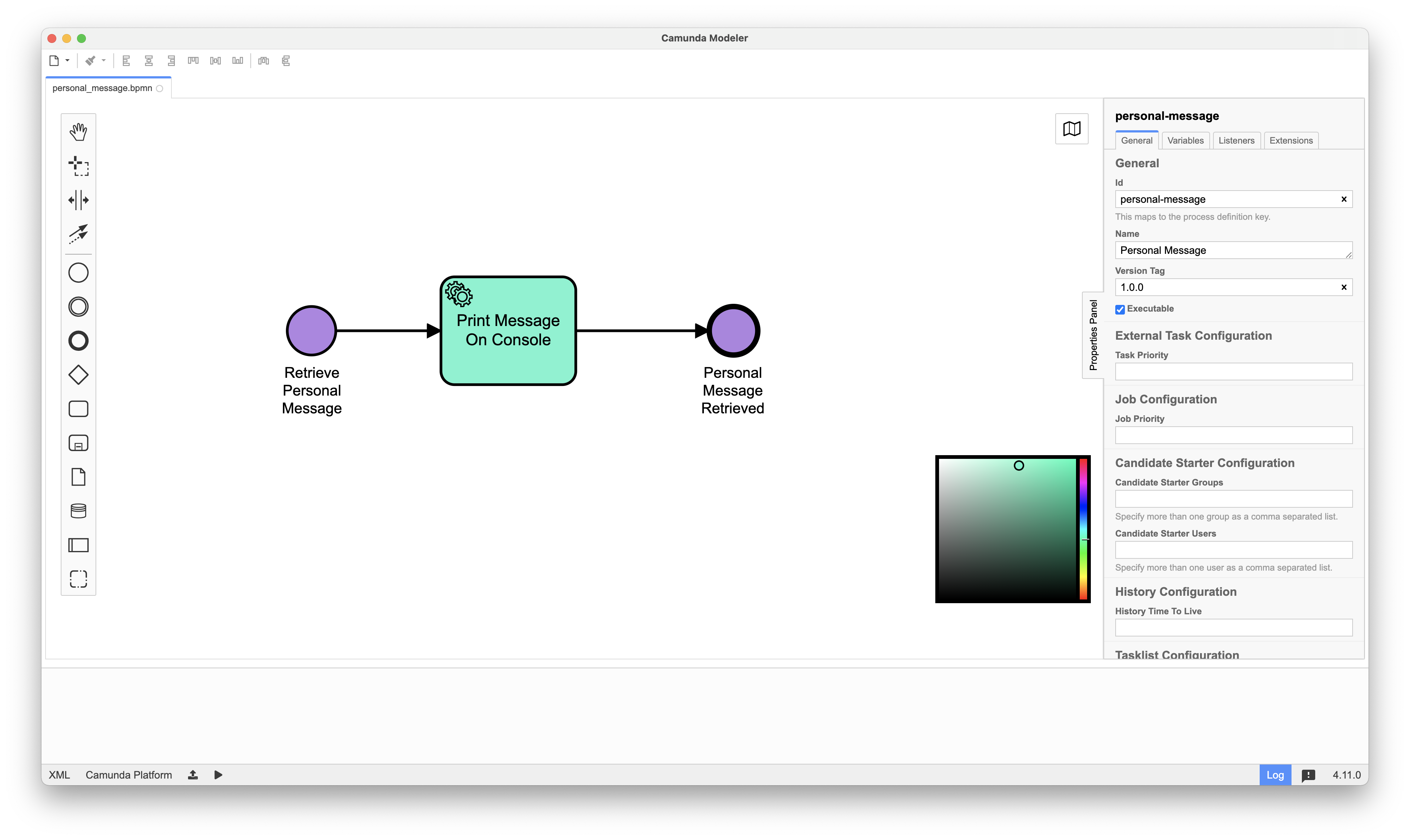 Camunda Modeler Plugin Color Picker