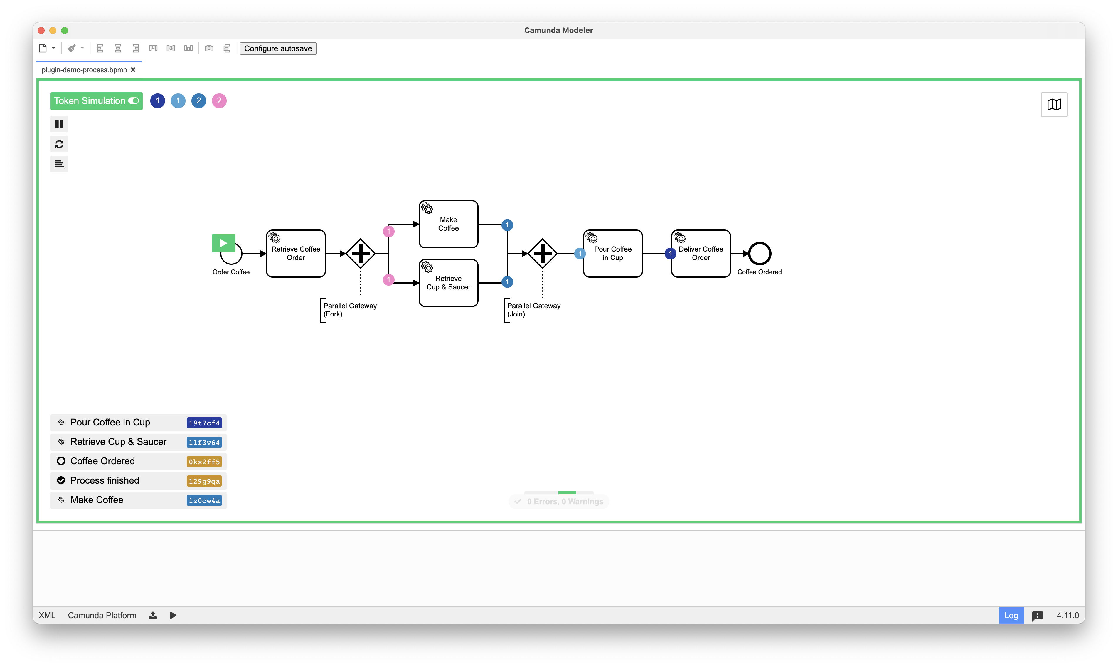 Camunda Modeler Plugin Token Simulation